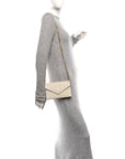 Grain De Poudre Matelasse Chevron Monogram Envelope Chain Wallet Crema Soft
