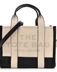 Grained Calfskin Small The Tote Bag Ivory Black