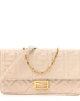 Nappa Matisse FF Embossed Wallet On Chain Baguette Camelia
