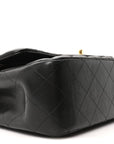 Lambskin Quilted Jumbo Double Flap Black