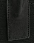 Linen Calfskin Rive Gauche North South Tote Black