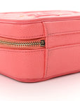 Caviar Quilted Small CC Filigree Vanity Case Coral
