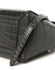 Calfskin Crocodile Embossed Nano Belt Bag Grey