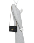 Calfskin Matelasse GG Marmont Chain Wallet Black