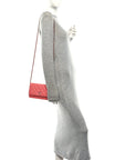 Lambskin Quilted Wallet On Chain WOC Pink