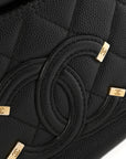 Caviar Quilted Filigree Waist Bag Black