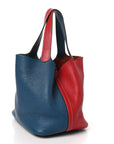 Taurillon Clemence Picotin Lock 22 MM Rouge Casaque Bleu Thalassa