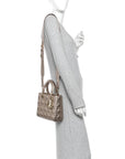 Metallic Lambskin Cannage Small My ABCD1OR Lady D1OR Gold