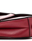 Grained Calfskin Mini Saddle Bag Red