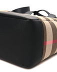 IP Check Nylon Calfskin Ormond Tote Bag Taupe Brown