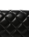 Lambskin Quilted Maxi Double Flap Black
