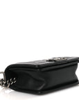 Lambskin Chevron Quilted Small Boy Flap Black