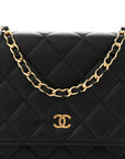 Caviar Quilted Wallet on Chain WOC Black