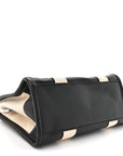 Grained Calfskin Small The Tote Bag Ivory Black