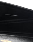 Grain De Poudre Matelasse Chevron Monogram Envelope Clutch Black