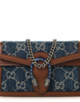 New Denim GG Monogram Dollar Calfskin Enamel Super Mini Dionysus Shoulder Bag Blue Tea Cuir Epilog Electric Blue