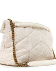 Boucle Tweed Quilted Small Loulou Puffer Monogram Chain Satchel Crema Soft