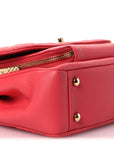 Caviar Quilted Small Business Affinity Flap Dark Pink