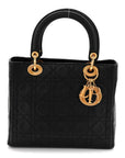 Lambskin Cannage Medium Lady D1OR Black