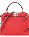 Vitello Seta Century Nappa Whipstitch Mini Peekaboo Iconic Satchel Fiamma