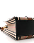 E-Canvas Stripe Small Portrait Tote Bag Archive Beige