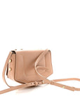 Soft Grained Goatskin Arrow Crossbody Bag With Chain Ballet Pink