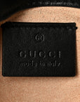 Calfskin Matelasse Super Mini GG Marmont Shoulder Bag Black