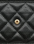 Caviar Quilted Wallet on Chain WOC Black