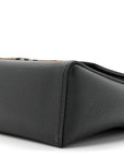 Coated Canvas Calfskin Vintage Check Medium Note Crossbody Bag Black