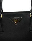 Saffiano Small Galleria Double Zip Tote Black
