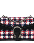 Vintage Tweed Check Small Dionysus Shoulder Bag White Hibiscus Red Marine