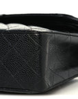 Caviar Quilted Medium Double Flap Black
