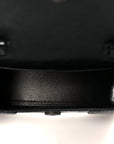 Shiny Calfskin Monochrome Crocodile Embossed Hourglass Top Handle Bag Mini Black