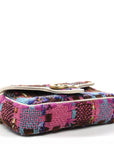 Tweed Calfskin Spicy Check Super Mini GG Marmont Shoulder Bag Pink Multicolor Mystic White