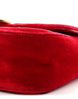 Velvet Matelasse Mini GG Marmont Shoulder Bag Hibiscus Red