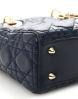 Lambskin Cannage Small Lucky Badges My Lady D1OR Navy
