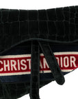 Velvet Crocodile Effect Saddle Bag Green
