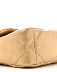 Metallic Goatskin Quilted Medium CHNL 19 Flap Gold