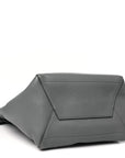 Soft Grained Calfskin Sangle Bucket Bag Grey