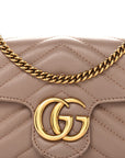 Calfskin Matelasse Super Mini GG Marmont Shoulder Bag Porcelain Rose