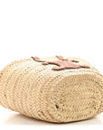 Raffia Calfskin Triomphe Teen Panier Tan