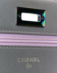Iridescent Lambskin Quilted Reissue Wallet On Chain WOC Light Purple