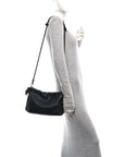 Mellow Nappa Medium Donut Chain Flamenco Knot Clutch Black