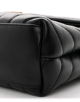 Calfskin Y Quilted Monogram Small Loulou Chain Satchel Black