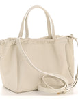 Calfskin Cuir Small Triomphe Cabas Drawstring White