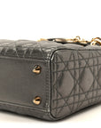 Metallic Lambskin Cannage Small My ABCD1OR Lady D1OR Dark Silver