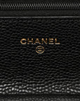 Caviar Quilted CC Turnlock Wallet On Chain WOC Black