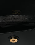 Natural Smooth Calfskin Small Hourglass Sling Bag Black