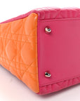 Lambskin Cannage Medium Tri-Color Lady D1OR Pink