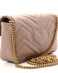Calfskin Matelasse Super Mini GG Marmont Shoulder Bag Porcelain Rose
